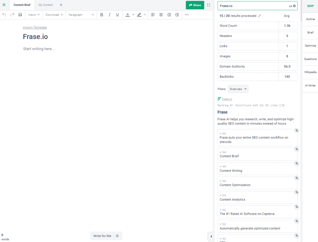 Competitor SERP Results